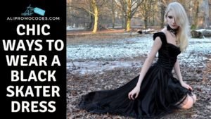 ways to wear a black skater dress