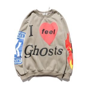 Kanye West Lucky Me i See Ghosts Smiley Face Sweatshirts (1)