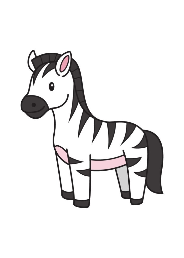 How to Draw a Cartoon Zebra