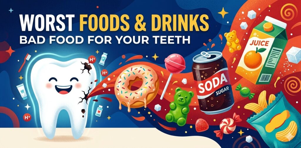 unhealthy foods for teeth